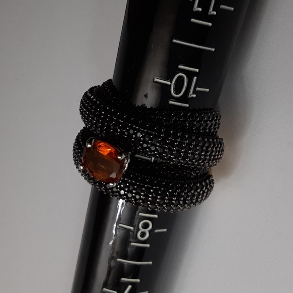 925 Genuine Madeira Citrine and Natural Black Spinel. PRICE IS FIRM. - Picture 3 of 16
